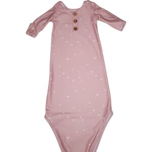 Caden Lane Sleeping Gown Pink Tiny Hearts Baby Girls 0-3 Months